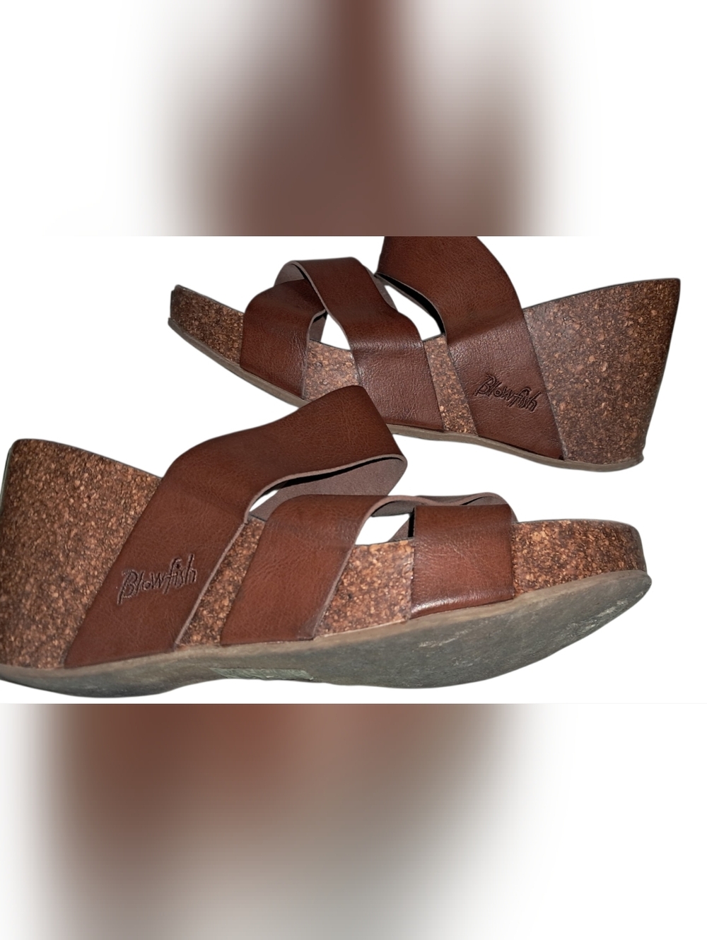 Blowfish Brown Double Crisscross Slide Sandals